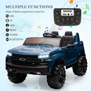 Hetoy 24V 2-Seater Truck Licensed Chevrolet Silverado Ride On Car Toy w/Parent Remote Control,4xSpring Suspension, 3 Speeds, Wireless Music, MP3 Player, Electric Vehicle Car for Kids, Blue by TinyTreasures Baby Boutique
