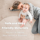 ACOMOPACK Baby Play Mat for Floor 1.3" Thick Memory Foam 50x50 Soft Velvet Playpen Mat for Kids,Infants,Toddlers,Tummy Time Crawling Mats with Non-Slip Bottom,Yoga,Tatami,Nursery Rug（Beige） by TinyTreasures Baby Boutique