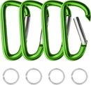 sprookber 4" & 5" Extra Large Aluminum Carabiner D Ring, Caribeener Clips, Spring Snap Hook for Keychain Clip, Set of 4 by TinyTreasures Baby Boutique