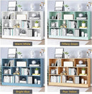 IOTXY Open Shelf Low Bookcase - Wooden 3-Tier Floor Standing Display Cabinet Organizer with Base, 10 Cubes Short Horizontal Bookshelf in Pear Yellow by CozyNest Decor