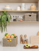 StorageWorks Wicker Storage Baskets, Large and Small Baskets, Handwoven Seagrass Basket for Organizing, Decorative Wicker Baskets with Built-in Handles, Set of 2 by CozyNest Decor
