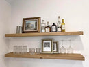 joelsantiques 54 Inch Wooden Floating Shelves for Wall - 54x8x2 in - Made of Natural Wood - Long Heavy Duty Rustic Wall Shelves for Bedroom - Perfect for Living Room, Kitchen - Natural by CozyNest Decor