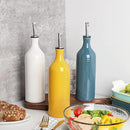 Sweejar Large Ceramic Olive Oil Dispenser Bottle, Opaque Oil Cruet Protects Oil to Reduce Oxidation, Suitable for Storage Oil, Vinegar, Soy Sauce & Other Liquids, Pack of 1, 24 Fl Oz (Yellow) by CozyNest Decor