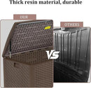 180 Pro Gallon Waterproof Outdoor Storage Bin Resin Deck Box for Patio, Poolside, and Garden, Lockable & UV-Resistant, Brown by CozyNest Decor
