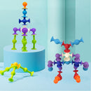 48 Piece Suction Cup Toys Construction Set, Silicone Building Blocks DIY Blocks - Sucker Toy are Fun Bath Toys, Fidget Toys for Toddlers 1-3 Old Boys and Girls by TinyTreasures Baby Boutique
