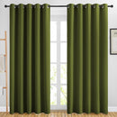 NICETOWN Room Darkening Curtains 84 inch Length 2 Panels Set - 3 Pass Microfiber Noise Reducing Thermal Insulated Solid Ring Top Curtains & Drapes for Living Room (66 x 84 Inch, Olive) by TinyTreasures Baby Boutique