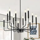Modern Black Farmhouse Chandeliers, 12-Light Industrial Metal Chandelier Lighting, Classic Candle Hanging Pendant Light Fixtures for Living Room, Dining Room, Kitchen, Bedroom, Entryway by CozyNest Decor