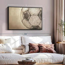 Elephant Stock Worn Soccer Ball Wall Art - Horizontal Framed Canvas - 1-Piece Living Room Wall Decor - Photography sports Canvas Print - Brown and Gray Decor for Wall - 31" X 21" by CozyNest Decor