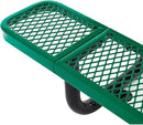 Global Industrial 8’L Rectangular Picnic Table, Expanded Metal, Green Thermoplastic Coating, Attached Benches, 1-1/2” Umbrella Pole Hole, Outdoor-Rated, 1000 lb Capacity, 96” x 30” Tabletop by GreenHaven Gardens