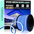 GZBtech Flexible LED Neon Rope Lights 66FT,AC 110-120V Waterproof Strip Light, 120 LEDs/M Cuttable Connectable Neon Lighting for Indoor Outdoor Home Decor/Commercial Building Use-Blue 20M by CozyNest Decor
