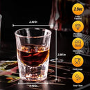 KAMMAK 2 Pack Shot Glasses Bulk 2.5oz Cool Shot Glasses with Heavy Base for Whiskey, Vodka in Bar And Party Gifts for Men, Whisky Lovers, Wedding, Anniversary, Birthday by CozyNest Decor
