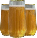 48 Pack Ribbed Ripple Stemless Toasting Glasses, Origami Durable 9 Oz BPA-Free Disposable Plastic Champagne Flutes for Weddings, Bars, Events, and Celebrations (Gold Rim) by CozyNest Decor