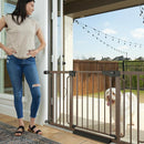Cumbor 29.7-57" Extra Wide Baby Gate for Stairs, Mom's Choice Awards Winner-Dog Gate for Doorways, Pressure Mounted Walk Through Safety Child Gate for Kids Toddler, Tall Pet Puppy Fence Gate, Brown by TinyTreasures Baby Boutique