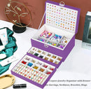 Earrings Jewelry Box for Girls, 5 Layers Jewelry Organizer with Earring Holder Organizer for Girls Earring Organizer Jewelry Boxes for Women Earrings and Necklaces Jewelry Box Organizer Purple by TinyTreasures Baby Boutique