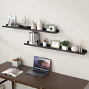 Picture Ledge Shelf for Wall, 48 inch Solid Pine Wood Nursery Book Shelves 2 Packs, Floating Ledge Shelves for Kids' Room Bedroom Bathroom Living Room Photo Frames Office Nursey Wall Decor, Black by TinyTreasures Baby Boutique