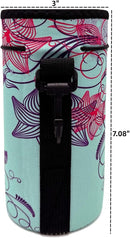 Neoprene Sleeve Bottle Carrier, Portable Insulator Cover - Drawstring Insulator for 18/20 Oz Water Bottle (Flower) by TinyTreasures Baby Boutique