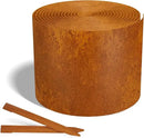 Worth Galvanized Steel Landscape Edging 4.5" x25' Metal Garden Edging Roll Flexible Bender Border with 8Pcs Stakes for Lawn, Flower Bed Edges, Rust-Like Color