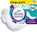 Lil-Lets Extra Long Postpartum Maxi Pads with Wings – 30 Pack Bundle for Post-Natal Bleeding & Heavy Flow – Postpartum Essentials - Extra Absorbent, Soft & Cushioned Maternity Towels, Fragrance-Free by TinyTreasures Baby Boutique