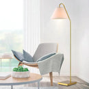 GLOBE Electric 61000147 62" Floor Lamp, Matte Brass, Beige Fabric Shade, On/Off Rotary Switch on Socket, 6-Foot Clear Cord, Reading Light, Bedroom, Living Room, Home Decor by CozyNest Decor
