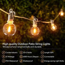 Outdoor String Lights - 50 Ft Waterproof Connectable Commercial LED Patio Lights with 25 G40 Globe Bulbs, All Weatherproof Hanging Globe Lights for Outside Backyard Porch Party Decoration by GreenHaven Gardens