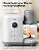 Bear Baby Food Maker with Two Layer Steam Baskets, Multifunction Baby Food Processor Steamer Puree Blender, Baby Food Mill with Bottle Warming Sterili-zing Auto Cleaning Function, BPA-Free, White by TinyTreasures Baby Boutique