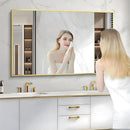 36x55inch Bathroom Mirror, Gold Rectangle Mirror with Thin Metal Frame, Large Rectangular Wall Mirror for Bathroom, Living Room, Hair Salon, Big Farmhouse Mirror Hang Horizontal/Vertical by CozyNest Decor
