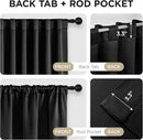 Joydeco 72 Inch Blackout Curtains for Bedroom, Black Out Curtains 72 Inch Long, Room Darkening Curtains & Drapes for Living Room Window Rod Pocket Back Tab (W52 x L72 Inch, Black) by TinyTreasures Baby Boutique
