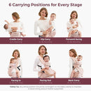 Momcozy Baby Carrier with Hip Seat, 2-in-1 Forward-Facing Carry for Active Babies, Detachable Hands-Free Carrier up to 44lbs, Breathable Infant Carrier Fits Waist Sizes up to 45 Inches, AirMesh Pink by TinyTreasures Baby Boutique