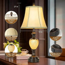 27'' High Vintage Table Lamp Set of 2 for Living Room Farmhouse Bedside Lamp with Fabric Shades Boho Nightstand Lamp with USB and Nightlight for Bedroom Home Office Hotel Bar (Bulb Included) by CozyNest Decor