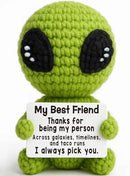 Christmas Unique Long Distance Friendship Gifts Cute Crochet Alien Plush Handmade My Person Fun Figures for Childhood Friends Besties Birthday by CozyNest Decor