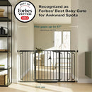 Cumbor 29.7-57" Extra Wide Baby Gate for Stairs, Mom's Choice Awards Winner-Dog Gate for Doorways, Pressure Mounted Walk Through Safety Child Gate for Kids Toddler, Tall Pet Puppy Fence Gate, Black by TinyTreasures Baby Boutique