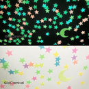 Glow in The Dark Stars and Moon Stickers for Ceiling - 200pcs 3D Luminous Adhesive Stars Create Realistic Starry Sky - Room Decor for Kids Bedroom, Wall Stickers by TinyTreasures Baby Boutique