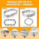 Durable-0.8MM Thick,Crimped Edge 5X2.7X1 FT Oval Galvanized Steel Raised Garden Bed/Galvanized Metal Planter Box for Planting in The Backyard/Garden(Silver, 60X32X12 Inches) by GreenHaven Gardens