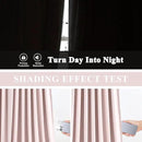 Vision Home Soft Pink Pinch Pleated Full Blackout Curtains Linen Blended Room Darkening Window Panels 84 inch for Living Room Bedroom Thermal Insulated Pinch Pleat Drapes with Hooks 60" Wx84 Lx1 by CozyNest Decor