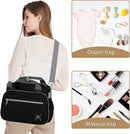 GOGOSO Crossbody Small Diaper Bag, Cute Mini Baby Diaper Tote Bags with Insulated Pockets for Traveling Outdoor Parent, Black by TinyTreasures Baby Boutique