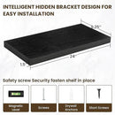 24 Inch Floating Shelves, 24"x9.25"x1.5" Inch Deep Floating Shelves for Wall, Wooden Shelves for Bathroom, Bedroom, Living Room, Black by CozyNest Decor