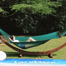 Lazy Daze Hammocks 10.5 FT Double 2 Person Caribbean Rope Hammock, Hand Woven Polyester Hammock with Spreader Bars, for Outside Outdoor Backyard Patio Poolside,450 LBS Capacity, Green by GreenHaven Gardens
