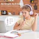 AILIHEN MS300 Purple Girl Headphones Wired with Microphone for Chromebook Laptop Computer, 3.5mm Foldable Lightweight on-Ear Headphones for School Teen Students by TinyTreasures Baby Boutique
