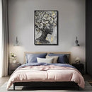 MLART99 Gold African American Wall Art Black Woman Wall Decor with Frame Vertical Floral Canvas Painting Modern Print Bedroom Living Room Decor 24x36 Inch by CozyNest Decor