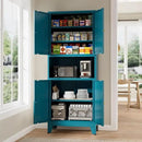 69" Tall Kitchen Pantry Cabinet, Metal Storage Cabinet with 4 Doors and Adjustbale Shelves, Freestanding Cupboards for Dining Room, Living Room, Bathroom by CozyNest Decor