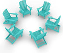 Adirondack Chairs Set of 6, Outdoor Fire Pit Chairs, HDPE All-Weather Adirondack Chairs with Cup Holder, Lawn Chair for Deck, Patio, Garden (Lake Blue) by GreenHaven Gardens