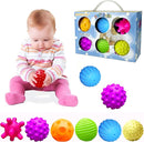 Baby Textured Multi Sensory Toys Massage Ball Gift Set BPA Free for Toddlers 1-3 Soft Balls Montessori Infant Baby Toys 6 to 12 Months 6 Pack by TinyTreasures Baby Boutique