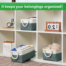 Bidtakay Small Storage Baskets for Shelves 3 Pack Fabric Storage Bins for Organizing Linen Collapsible Organizer for Closet-Deep Green by TinyTreasures Baby Boutique
