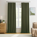 KEQIAOSUOCAI 96 Inch Curtains with Pinch Pleat,Warm Cold Blocking Block Out Room Darkening Curtain Drapes for Living Room 8 ft Tall(Dark Olive Green, 40" W x 96" L,2 Panels) by TinyTreasures Baby Boutique
