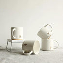 COLLECTIVE HOME - Monogram Ceramic Mugs, 15 oz Golden Initial Coffee Cups, Elegant Alphabet Tea Mugs, Elegant Personalized Mug with Gift Box, Luxurious Cups for Office and Home (a) by CozyNest Decor