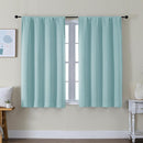 Simplebrand Ava Aqua Short Blackout Curtains for Bedroom 45 Inches Long 2 Panels Set, Solid Thermal Insulated, Energy Saving Window Treatment Curtains Blackout Drapes, W40 x L45 Inch, Aqua by TinyTreasures Baby Boutique