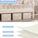 Closet Storage Bins, Linen Closet Organizers and Storage Basket for Shelves, Collapsible Shelf Baskets for Organizing Shelves, Bedroom Clothes Basket, Beige, 3 Pack by CozyNest Decor