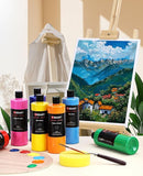Acrylic Paint Set, 12 Colors Acrylic Paint Large Bottle Set, 16OZ Each, Rich Pigmented Canvas Paint, Premium Non-toxic Paints for Artists, Acrylic Paint Set for Kids & Adults, Art Supplies for Canvas by TinyTreasures Baby Boutique