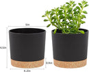 QCQHDU 5 inch Plant Pot, 2 Pack Planters for Indoor Plants with Drainage Holes & Saucer, Outdoor Flower Pots Home Garden Modern Decor by GreenHaven Gardens