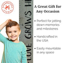 Wooden Growth Chart – Kids Height Chart, Wall Measurement for Kids, Height Chart for Wall, Growth Ruler for Children – Tribal Gray (63"x6.7") by TinyTreasures Baby Boutique
